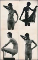 cca 1977 Magas, karcsú lány, finoman erotikus fényképek, 11 db vintage fotó jelzés nélkül, 14x9 cm /...