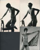 cca 1977 Magas, karcsú lány, finoman erotikus fényképek, 11 db vintage fotó jelzés nélkül, 14x9 cm /...