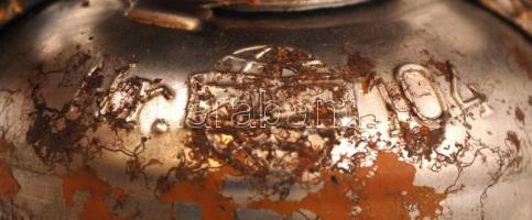 Viharlámpa, jelzett, kopott, fém-üveg, m:25 cm