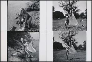 cca 1980 Vasárnap délutáni program, finoman erotikus fényképek, 13 db korabeli negatívról készült mo...