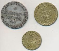 3db-os (klf.) francia replika(!) fémpénz tétel T:2,2-,3 3pcs. of (diff.) French replica(!) coins C:XF,VF,F