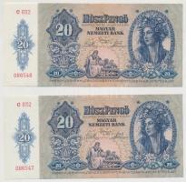 1941. 20P (8x) sorszámkövetők (3+5) T:I