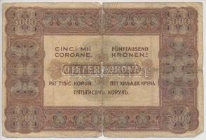 1920. 5000K "Orell Füssli Zürich" piros sorozat- és sorszám T:IV
Hungary 1920. 5000 Koron...