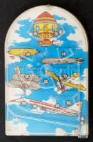 Retró csengős mozdony, fém, 24x9x16cm + hiányos flipper, 20x13cm