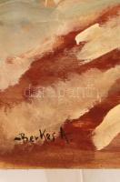 Berkes jelzéssel: Sugárút. Olaj, karton, 47×60 cm