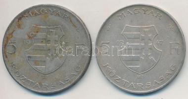 1947. 5Ft Ag "Kossuth" (2x) T:2-,3