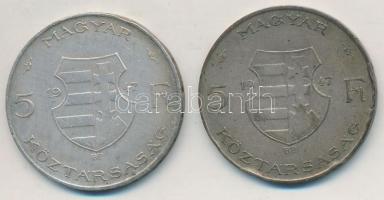 1947. 5Ft Ag "Kossuth" (2x) T:2-,3