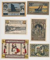 Németország / Weimari Köztársaság 1921. 6db klf szükségpénz, közte Eckernförde, Lilienthal, Nordhaus...