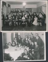 cca 1938 Budai Katholikus bál, 4db fotó az egyik jelzett Pobuda Alfréd, 2db feliratozott, különböző ...