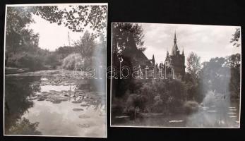 cca 1930-40 Szennik László dr.: Ősz a Városligetben, 4db fotó, 2db jelzett, 23x30m