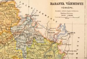 cca 1942 Baranya vármegye térképe, szerk.: Tallián Ferenc, 1:385000, Magyar Földrajzi Intézet Rt., 3...
