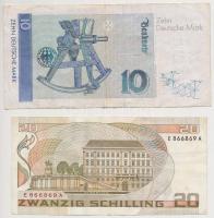 Vegyes: Ausztria 1986. 20Sch + Németország 1993. 10M T:III
Mixed: Austria 1986. 20 Schilling + Germ...