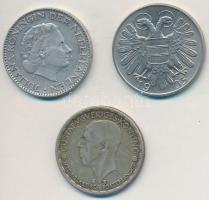 Vegyes: Hollandia 1955. 1G Ag + Ausztria 1935. 1Sch Cu-Ni + Svédország 1948TS 1K Ag T:2,2- Mixed: Ne...