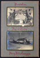 cca 1910-30 Automobil-verseny Pusztatass, Döry Béla tanyája,  3db fotó kartonra ragasztva, 12x17cm