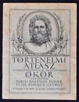 Történelmi atlasz a világtörténelem tanításához. Ókor. Szerk.: Albisi Barthos Indár, Kurucz György. Bp., [1927], Magyar Királyi Állami Térképészet. Kissé megviselt papírkötésben, egyébként jó állapotban.