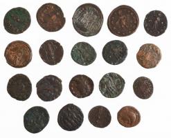 19db-os vegyes ókori bronz- és rézpénz tétel, főleg rómaik, közte  hamis darabokkal is T:vegyes
19p...