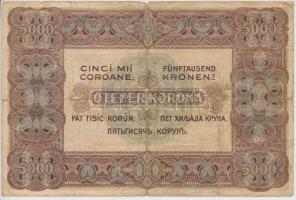 1920. 5000K "Orell Füssli Zürich" piros sorozat- és sorszám T:III- 
Hungary 1920. 5000 Ko...