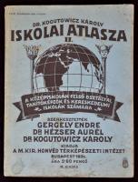 Dr. Kogutowicz Károly iskolai atlasza. Szerk.: Gergely Endre et al. Bp., 1934 [!1941], Magyar Királyi Honvéd Térképészeti Intézet. Kissé kopott papírkötésben, egyébként jó állapotban.