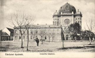 Győr, Zsinagóga / Izraelita templom, kiadja Polgár Bertalan (hátoldalon ex-libris)