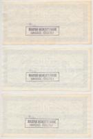 Románia DN "Banca Romana de Comert Exterior" 500L utazási csekk (3x) sorszámkövetők, bélye...