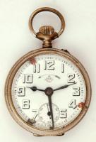 Thiel kulcsos, ébresztős zsebóra, javításra szoruló szerkezettel, sérült számlappal / pocket watch, needs repair