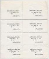1975. Ebédhozzájárulás - Metalimpex 3Ft-os étkezési jegyek, perforált 8-as ívben T:II-
