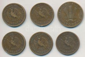 1946-1950. 10f tombak (6x) + 1946. 20f tombak T:2-