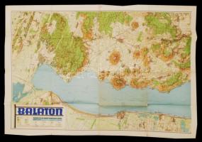 1939 Balaton nyugati része, térkép, M. Kir. Honvéd térképészet, kis szakadással, 63x92cm
