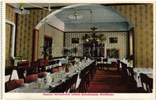 Kalocsa, az Iskolanővérek intézetének, internátus étkezőterme, belső, képeslapfüzetből