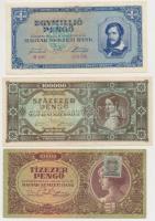 1930-1946. 10db-os pengő tétel, két bankjegyen MNB bélyeggel T:II-,III