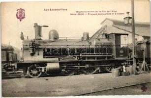 Les Locomotives, Machine mixte de la Cie de lEtat, Serie 3000, 6 roues aecouplées et a bissel / French locomotive