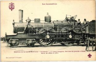 Les Locomotives, Machine de la Cie du Nord Outrance, 1er Type a boggies, Service de grande vitesse, Serie de 2820 a 2911 / French locomotive