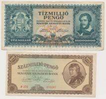 1936-1946. 10db-os pengő tétel 10P-100.000.000P közötti címletekkel, három bankjegyen "MNB&quot...