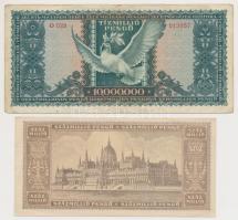 1936-1946. 10db-os pengő tétel 10P-100.000.000P közötti címletekkel, három bankjegyen "MNB&quot...