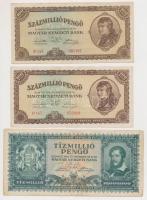 1936-1946. 10db-os pengő tétel 10P-100.000.000P közötti címletekkel, egy bankjegyen MNB bélyeggel T:II- (1db),III
