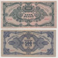 1936-1946. 10db-os pengő tétel 10P-100.000.000P közötti címletekkel, egy bankjegyen "MNB" ...