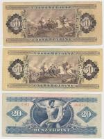 1969-2006. 10db-os forint bankjegy tétel, 10Ft-500Ft közötti címletekkel T:III