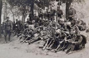 cca 1914 Katonai csoportkép 2 db fotólap