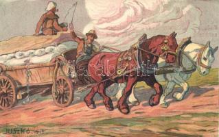 1913 Budapesti Igásló kiállítás és vásár a Tattersallban / Horse fair advertisement litho s: Juszkó
