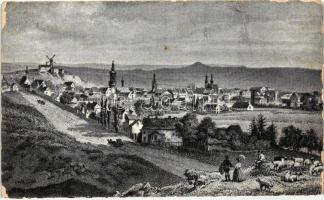 Sopron, a XIX. század közepe táján, acélmetszet (EK)