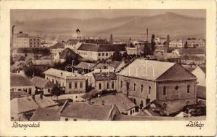 Sárospatak, Látkép orthodox zsinagógával; kiadja Padrah Sándor könyvkereskedő (EB)