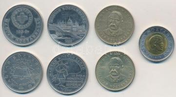 2002. 100Ft + 2003. 20Ft (2x) + 2005-2007. 50Ft (4x) forgalmi emlékérmék T:2 kis oxidáció