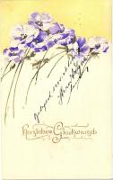 Flower greeting card, Emb.; Raphael Tuck & Sons Künstlerische Blumen Serie Nr. 517.B. (cut)