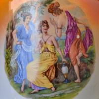 Zsolnay mitológiai jelenetes teás készlet, matricás, jelzett, kopás nyomokkal