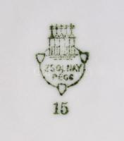 Zsolnay mitológiai jelenetes teás készlet, matricás, jelzett, kopás nyomokkal