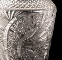 Ólomkristály nagy váza, csiszolt, hámozott, hibátlan, m:34 cm, d:15 cm