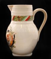 Altrohlau (MZ) első világháborús emlék kancsó (Wilhelm II, Franz Josef I képével), matricás, kopott ...