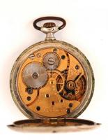 Omega másodpercmutatós fém zsebóra, számlap sérült, müködik