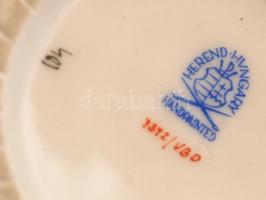 Herendi Viktória mintás áttört tálka, kézzel festett, jelzett, hibátlan, m:4,5 cm, d:11,5 cm