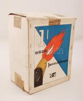 Retro benzin forrasztólámpa, eredeti dobozában,  garanciajeggyel, m:23 cm